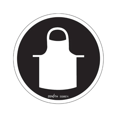 Protective Clothing Sign - 6" x 6" - Vinyl - Pictogram