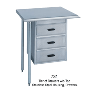 Duke Manufacturing 732LK Tier of Drawers without Top Stainless Steel Housing