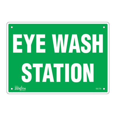 Eye Wash Station Sign - 10" x 7" - Aluminum - English