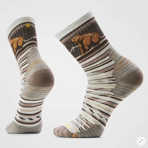 SMARTWOOL 2880 - Hike Bear Stripe Mid Crew Socks - Ash