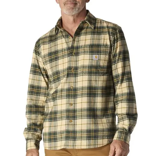 CARHARTT 107010 -  Rugged Flex™ Relaxed Fit Midweight Flannel Long-Sleeve Plaid Shirt - Forestry Green