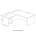 Classic L-Shape Desk 83" X 71" with Box/File Pedestal - Espresso