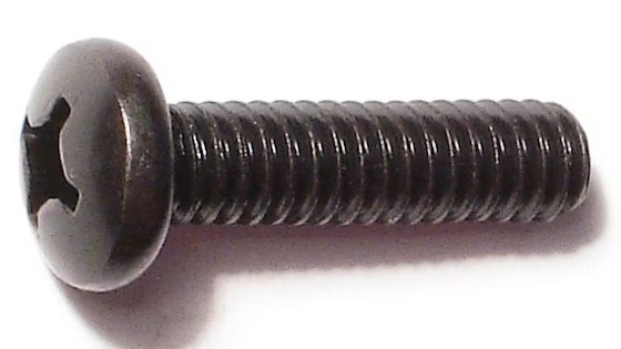 1/4" - 20 X 1" PHILLIPS PAN HEAD MACHINE SCREW LOW CARBON STEEL ZINC BLACK