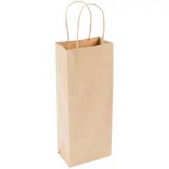 75079 5-1/4 X 3-1/4 X 13 KRAFT TWISTED HANDLE PAPER SHOPPING BAG, VINO, 250/CS