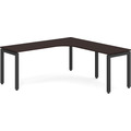 Elements Radius Desk 72" x 72" with Right Return - Espresso with Black Legs