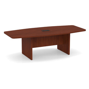 8ft Boat Shape, slab base Conference Table: CHERRY 