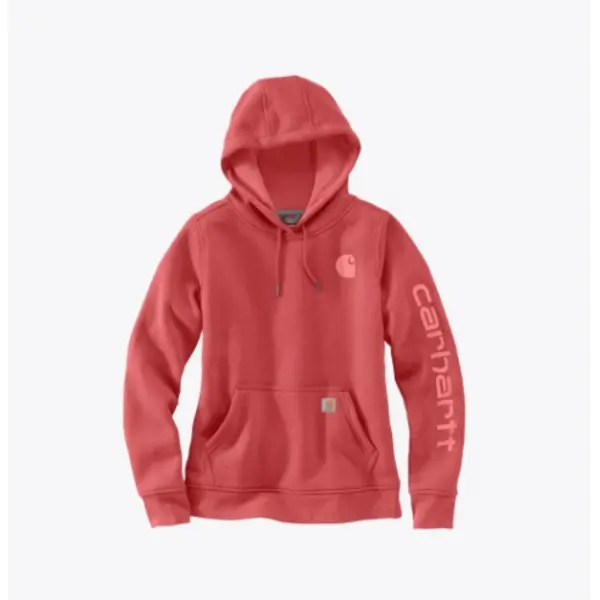 CARHARTT 102791 - Relaxed Fit Midweight Logo Sleeve Graphic Sweatshirt - Deep Fire Coral Heather