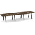 14' Boat Shape, Signature Conference Table: Modern Walnut Top, Black Metal VA Leg