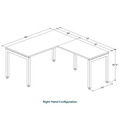 Elements L-Shape Desk 72" x 60" x 30"D - Espresso with Silver Legs