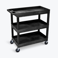 FSE 373-EC111-B 32" x 18" 3 Shelf Tub Cart