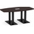8' Classic Boat Shape Conference Table with Palmer Base - Espresso Top, Black Base