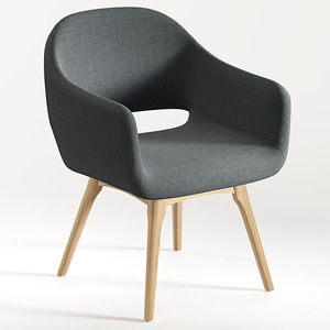 CHK68088GRY0707 - SARON GUEST CHAIR - Gray with wood base