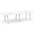 12' Boat Shape, Signature Conference Table: White Top, Silver Metal VA Leg