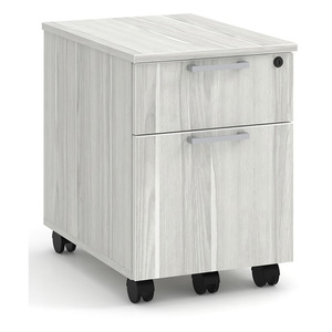 PL1007 MOBILE BOX/FILE PEDESTAL - Silver Birch