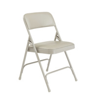 NPS 1202 NPS® 1200 Series Premium Vinyl Upholstered Double Hinge Folding Chair, Pack of 4