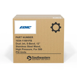 Edic - 1034-11001FB - Dual Jet, S-Bend, 12” Stainless Steel Wand, High Pressure, For 500 PSI Units