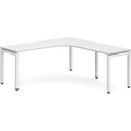 Elements Radius Desk 72" x 72" with Right Return - White with White Legs