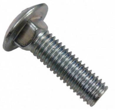 M20 - 2.5 X 100MM ISO 8678 FULLY THREADED SHORT SQUARE NECK ROUND HEAD BOLT 10.9 ZINC TRIVALENT CLEAR