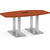 8' Classic Boat Shape Conference Table with Palmer Base - Cherry Top, Silver Brushed Base