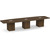 14' Classic Boat Shape Conference Table with Cube Base - Modern Walnut