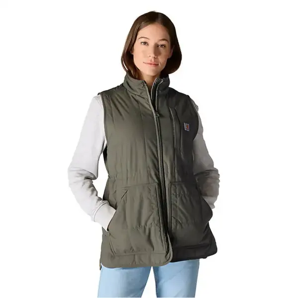 CARHARTT 107100 - Women's Rain Defender® Relaxed Fit Lightweight Insulated Mock-Neck Vest - Dusty Olive