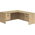 Classic L-Shape Desk 77" x 60" with 2 Box/File Pedestals - Aspen