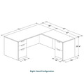 Classic L-Shape Desk 77" x 71" with 2 Full Pedestals - Newport Grey