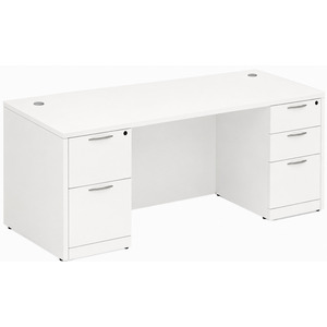CLASD1030- Classic Desk 71" W x 30" D with Two Full Pedestals- White