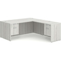 Classic L-Shape Desk 83" X 71" with 2 Box/File Pedestals - Silver Birch