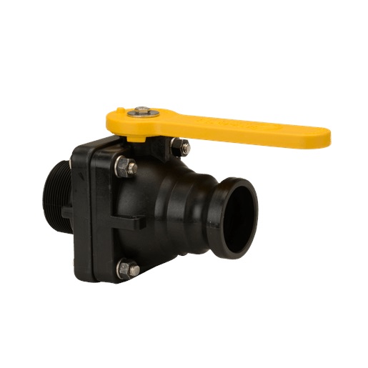 CCI 2" MA x 2" MNPT Banjo Full Port Ball Valve Stubby Polypropylene