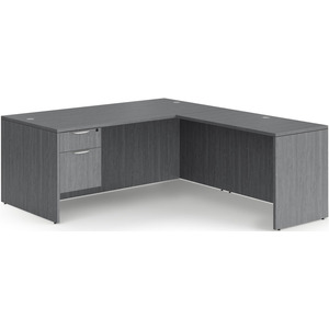 CLALD2045- Classic L-Shape Desk 71" W x 36" D with 42" Return and Box/File Pedestal- Newport Gray