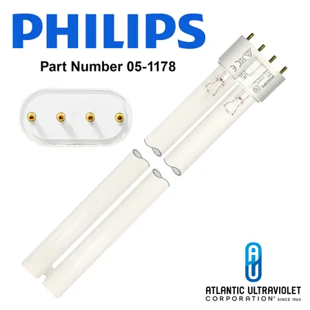 4-pin U-bend UV lamp with pins in one line