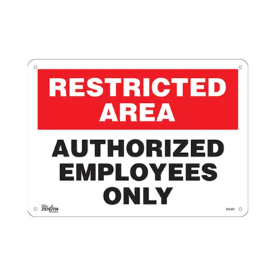 Authorized Employees Only Sign - 14" x 10" - Aluminum - Englis