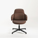 CHK73420 VIVA CLUB CHAIR w/ BLACK FIXED BASE - Brown Seat