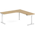 Enhance Electric Height-Adjustable L-Shape Desk with Left Radiused Corner 72" X 72" - Aspen with White Base