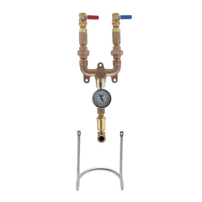 T&S Brass MV-0771-12N-BVT Mixing Valve Assembly 3/4" Globe Valves With Color Coded Handles