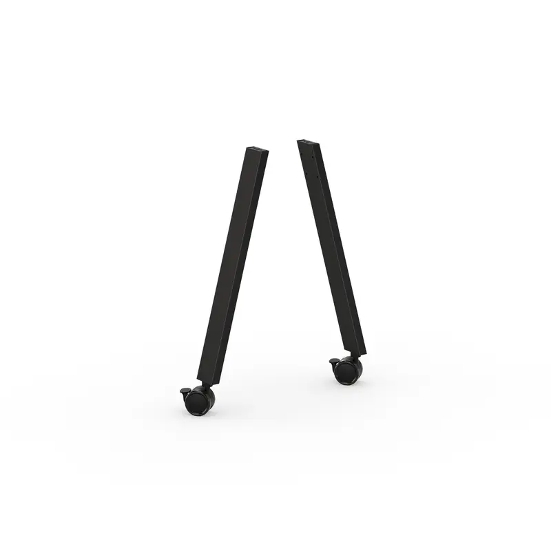 BLACK METAL LEG 28"H CASTERS