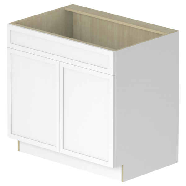 Fresno Pure White Box  Sink Base Kit - 30"W X 34 1/2”H X 24”D