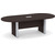 8' Classic Racetrack Conference Table with Accent Base - Espresso Top, Silver Base
