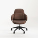 CHK73400 VIVA CLUB CHAIR w/ NYLON BASE - Black base, Brown Seat