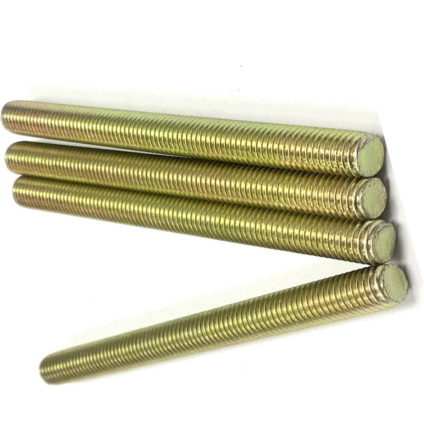 5/16" - 24 X 2" FULLY THREADED STRAIGHT ROD SAE J429 GR 8 ZINC TRIVALENT YELLOW