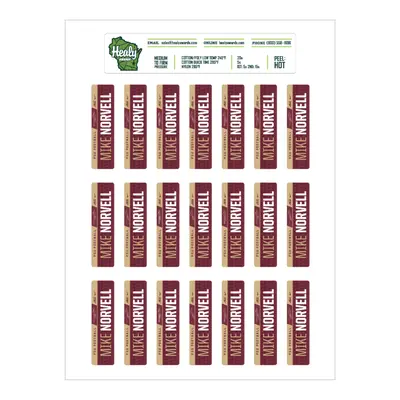 Towel ID Heat Press Label Sheets