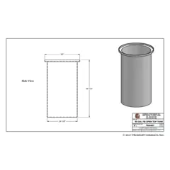 90 Gallon Poly Open Top Cylindrical Tank Specs