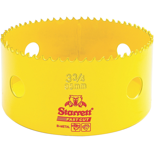 STARRETT FCH0334-G 3-3/4'' (95mm) Fast Cut Straight Pitch Bi-Metal Hole Saw