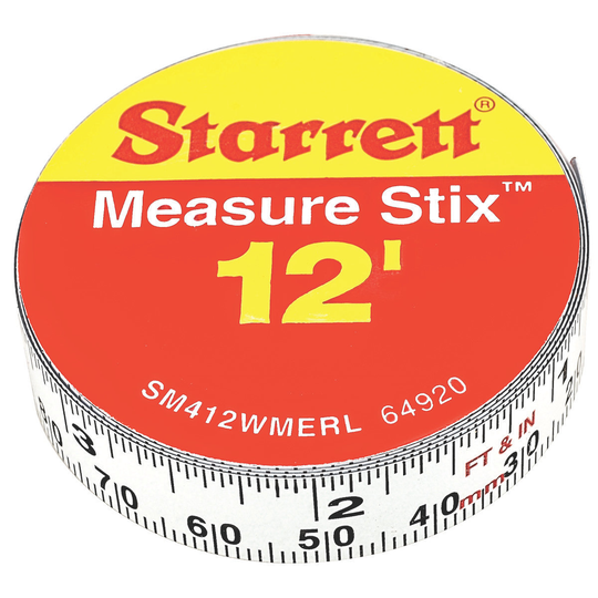 STARRETT SM412WMERL 1/2 x 4m/12ft, English/Metric (right-to-Left)