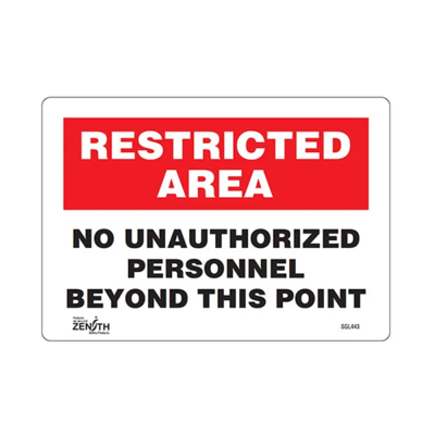 Restricted Area Sign - 10" x 7" - Vinyl - English