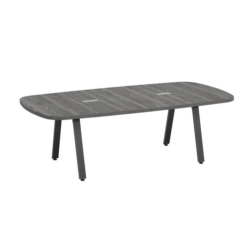 Signature Arena Conference Table 8 Foot - Newport Grey with Black Metal Legs