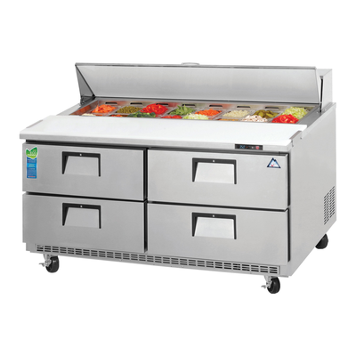 Everest EPBNWR2-D4 Swing Top Prep Table 16 Pans, 115v, NSF - 16 cu. ft.