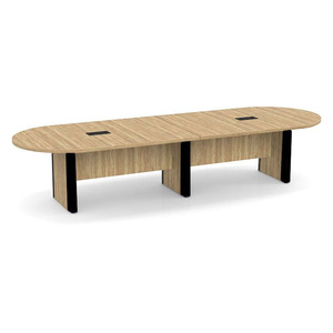 12ft Racetrack, accent base Conference Table: ASPEN w/BLACK CLPRT3138NAPNAPNBLK