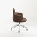 CHK73400 VIVA CLUB CHAIR w/ NYLON BASE - White base, Brown Seat
